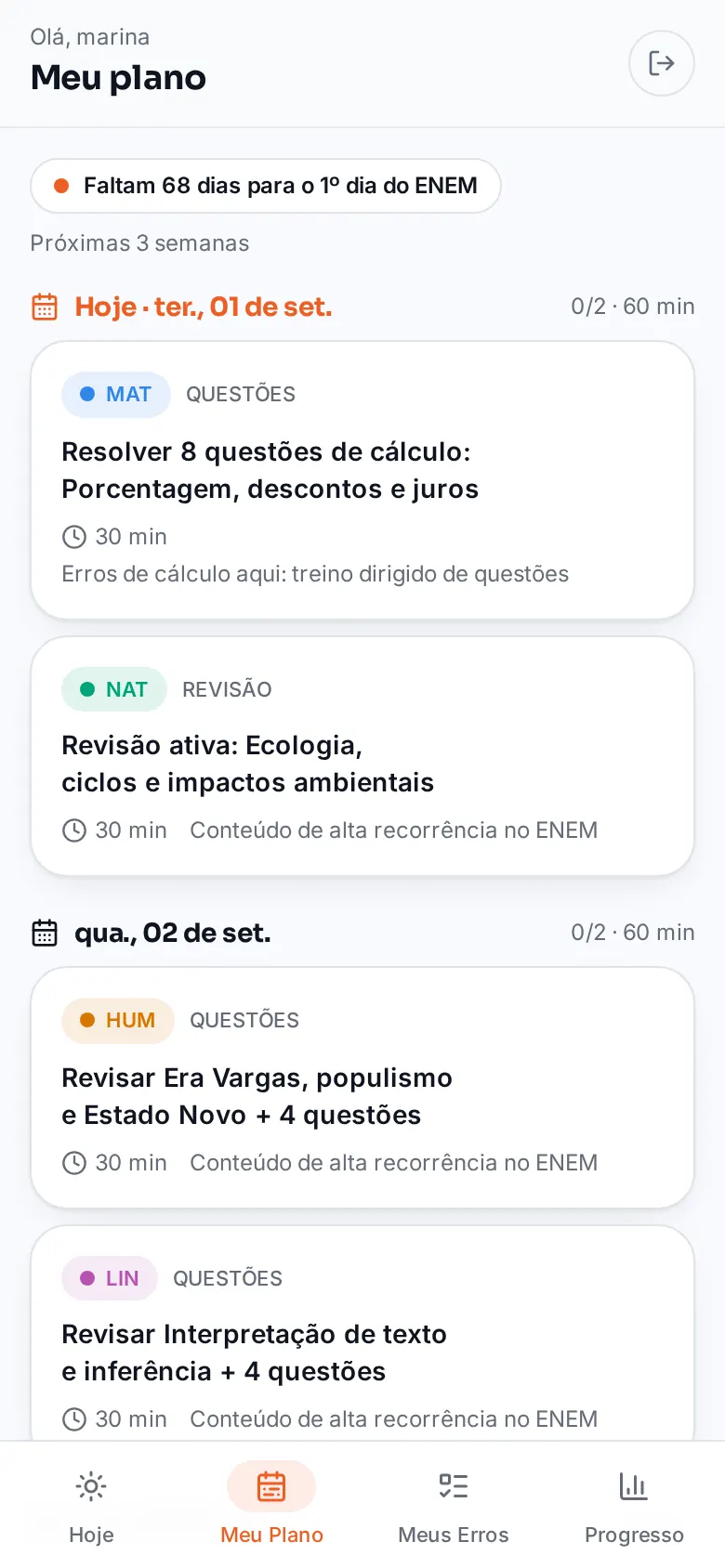 Meu Plano no Reta Final ENEM