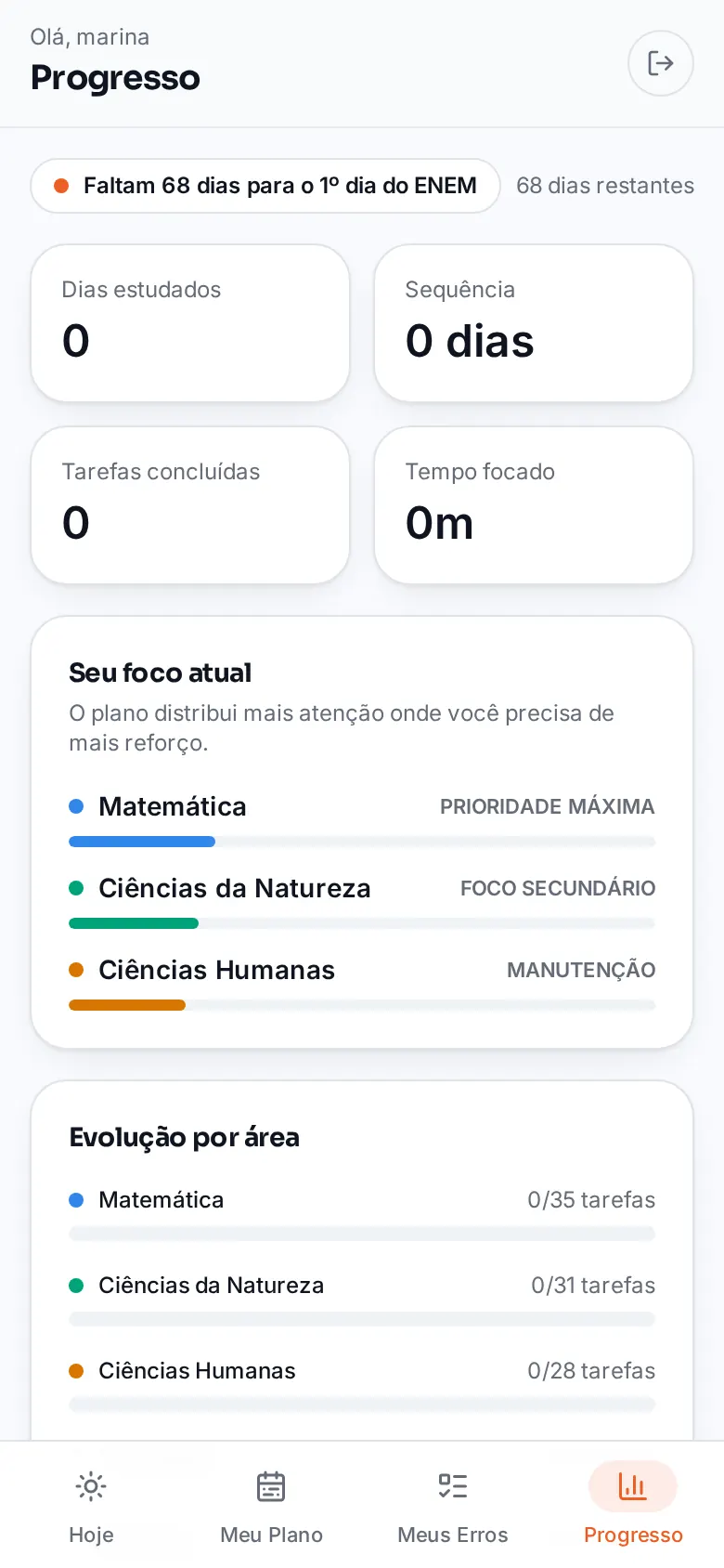Progresso no Reta Final ENEM